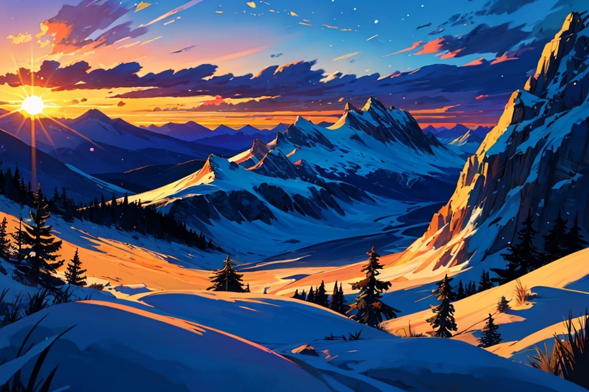Sea of clouds,  peaks,  sunrise by 靜川湊 on Tensor.Art