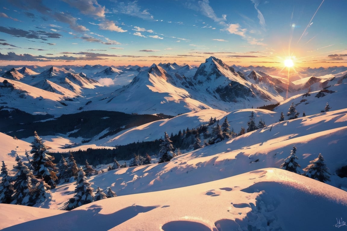 Sea of clouds,  peaks,  sunrise by 靜川湊 on Tensor.Art