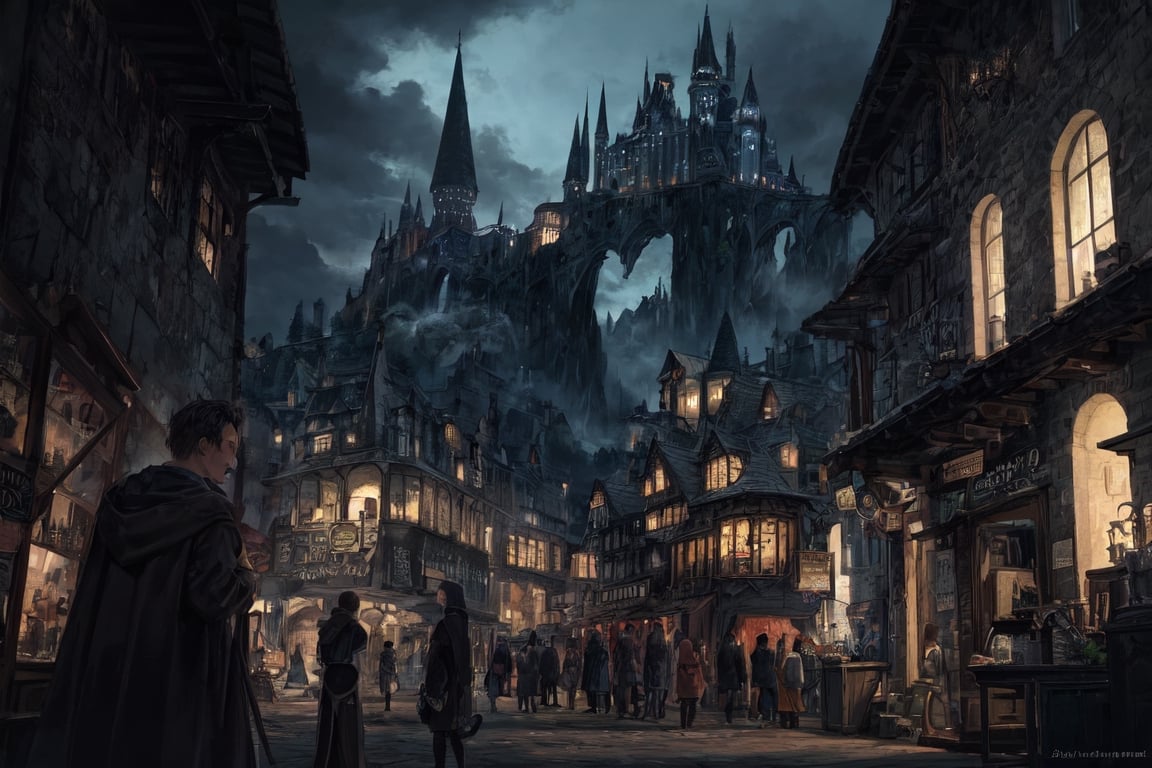 In the enchanting realm of the Wizarding World of Harry Potter, a breathtakingly magical land unfolds before our eyes. This extraordinary image, captured in a meticulously crafted painting, showcases a sprawling landscape rich with vibrant colors and fantastical elements. Majestic castles and bustling streets fill the scene, bustling with both wizards and enchanting creatures. Evoking a sense of awe and wonder, this stunning artwork effortlessly transports viewers into the extraordinary world of Harry Potter, where imagination knows no bounds.