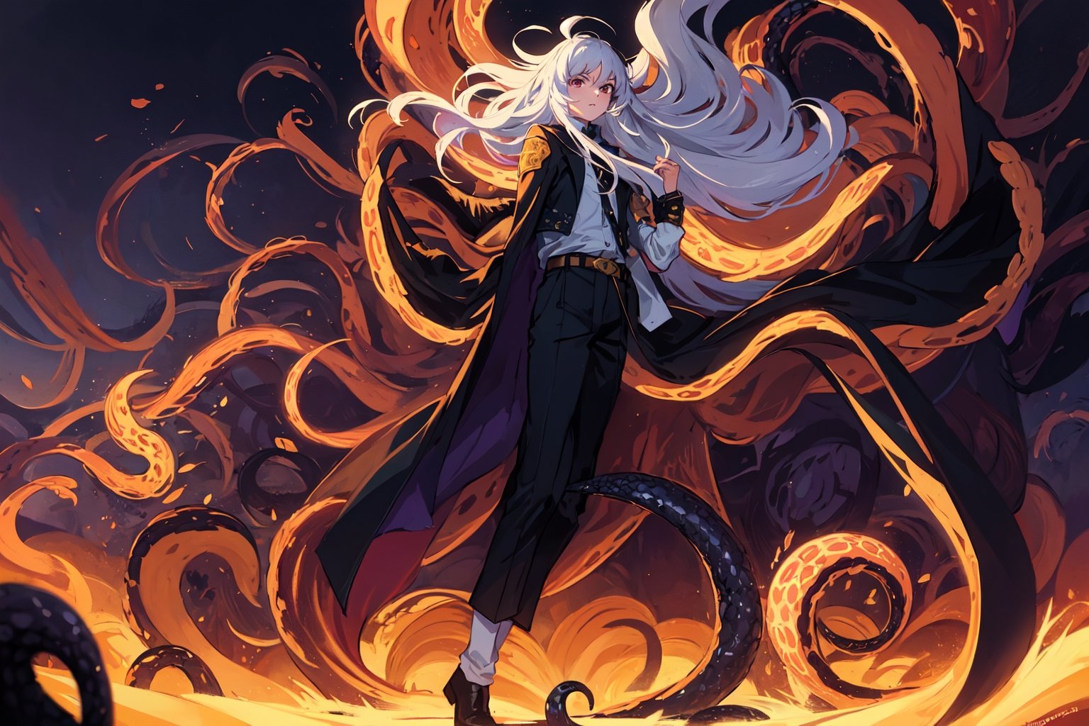 solo,  long hair,  short hair by 靜川湊 on Tensor.Art