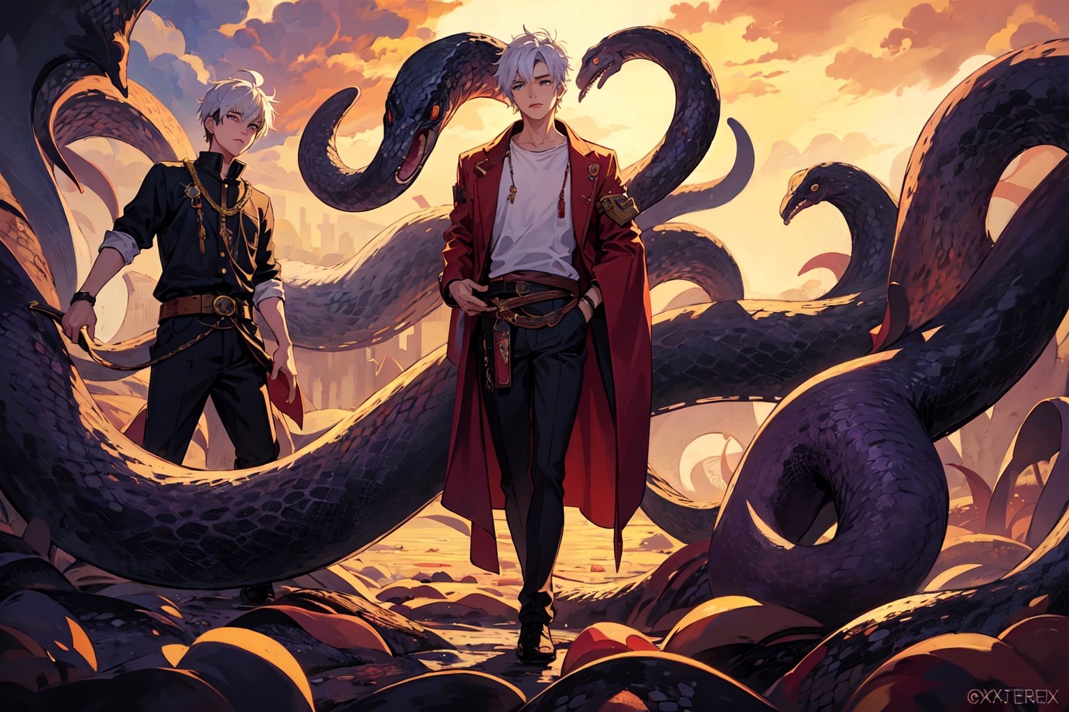 solo,  long hair,  short hair by 靜川湊 on Tensor.Art