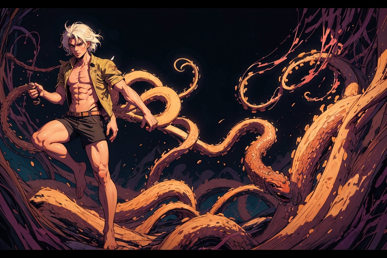 solo,  long hair,  short hair by 靜川湊 on Tensor.Art