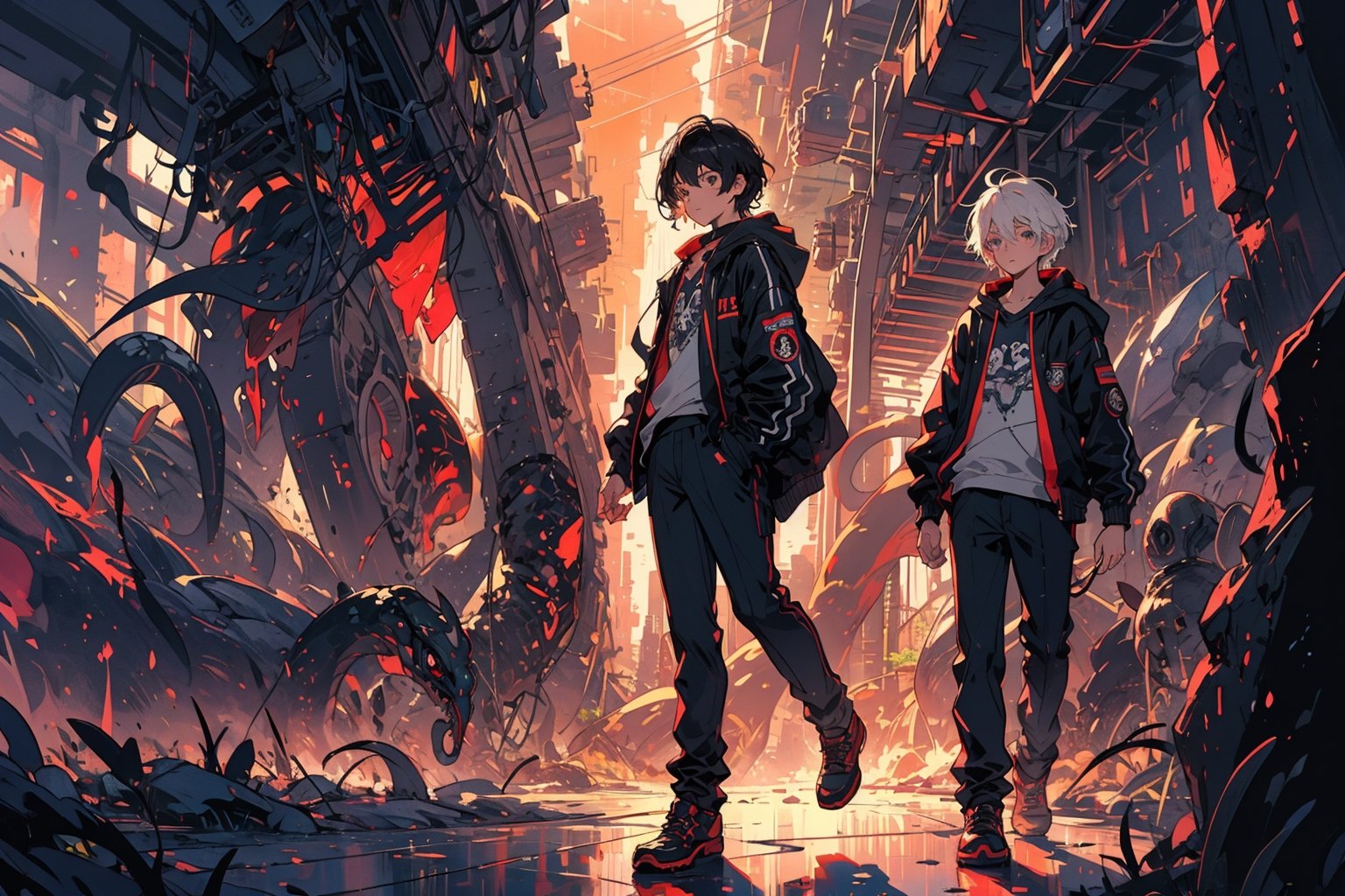 solo,  long hair,  short hair by 靜川湊 on Tensor.Art