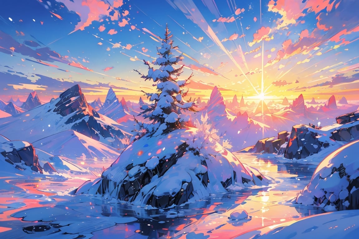 Sea of clouds,  peaks,  sunrise by 靜川湊 on Tensor.Art
