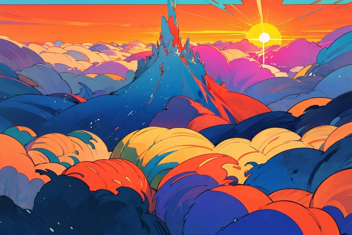 Sea of clouds,  peaks,  sunrise by 靜川湊 on Tensor.Art