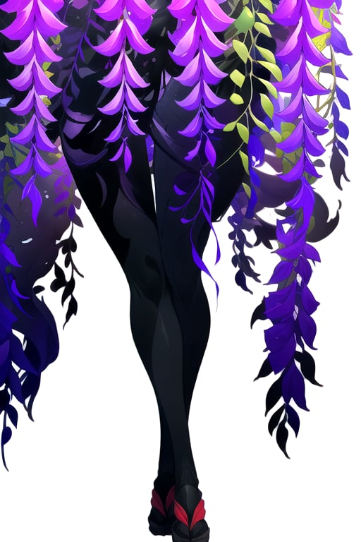 masterpiece, best quality, (solo:1.3), 1girl , arms behind back,looking_at_viewer,mechanical_arms,mechanical suit,fox mask,muscular,wisteria tree background,symmetrical,in purple and black style,mechanical japanese_dress,ghost nocturnal