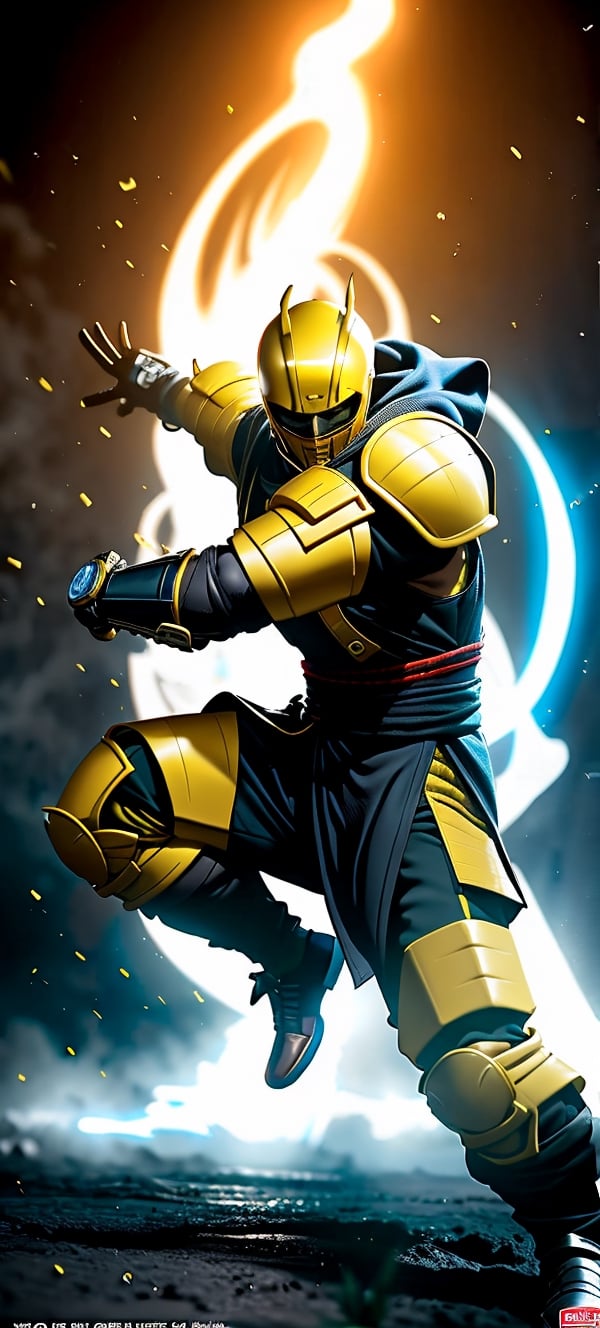 cyrax from Mortal Kombat, battle pose, high quality, digital art, by david finch, cinematic lighting