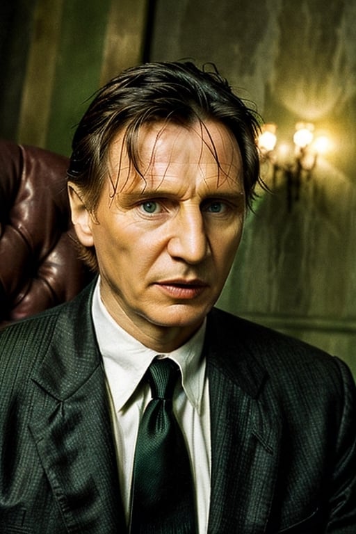 the matrix movie  , 
(masterpiece), 
(extremely intricate:1.3), 
(realistic),  
beautiful lighting, 
professional lighting, 
film grain,
portrait of (Liam Neeson) as morpheus ,
male focus, 
solo, realistic, 
, looking at viewer, 
green eyes, blurry, 
Shamrock ☘️ logo,
Light skin, formal, 
shirt, closed mouth, 
necktie, red chair ,
Irish theme,
,food 