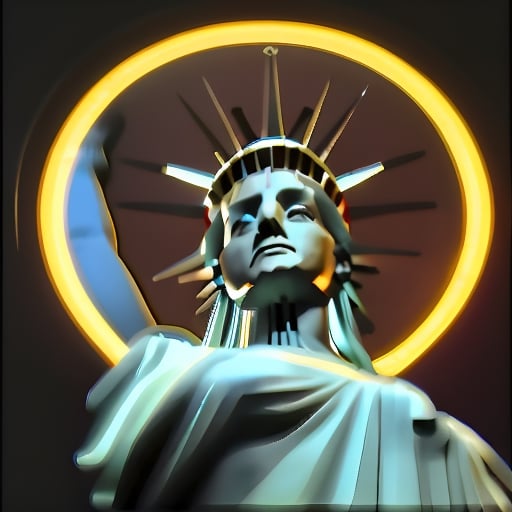 (+18) , NSFW,
A sexy lady liberty is laying down,
(masterpiece),(high quality), 
best quality, real,(realistic), 
super detailed, 
(full detail),(4k),
8k,bedroom, 
Statue of liberty theme,
Circular bed ,
Arches,
scenery, 
Big window over looking The statue of liberty in New York City,
Modern style  ,