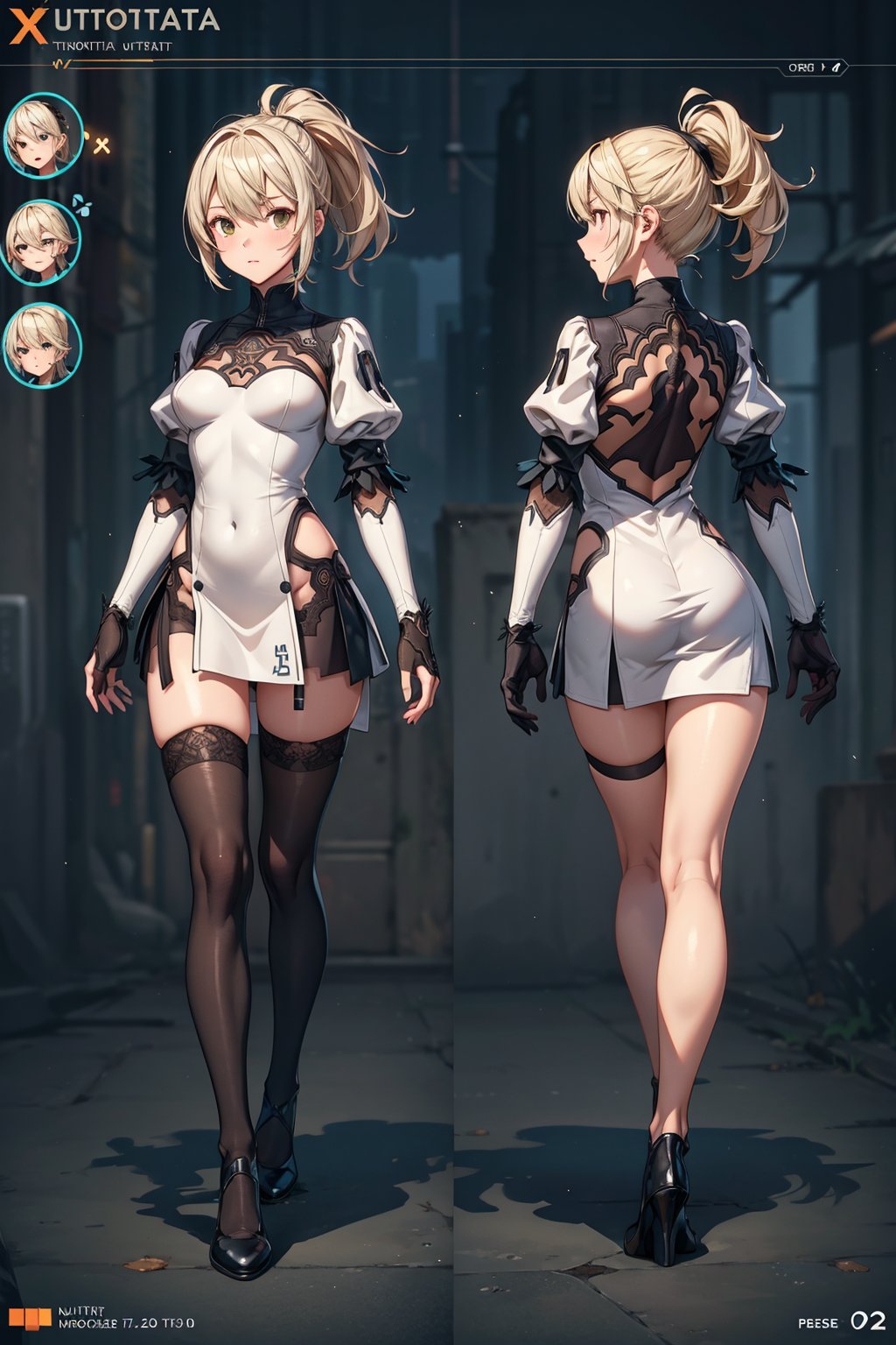 NieR Automata stile game,  1girl,  NieR Automata Girl full body stand by Sadal on Tensor.Art