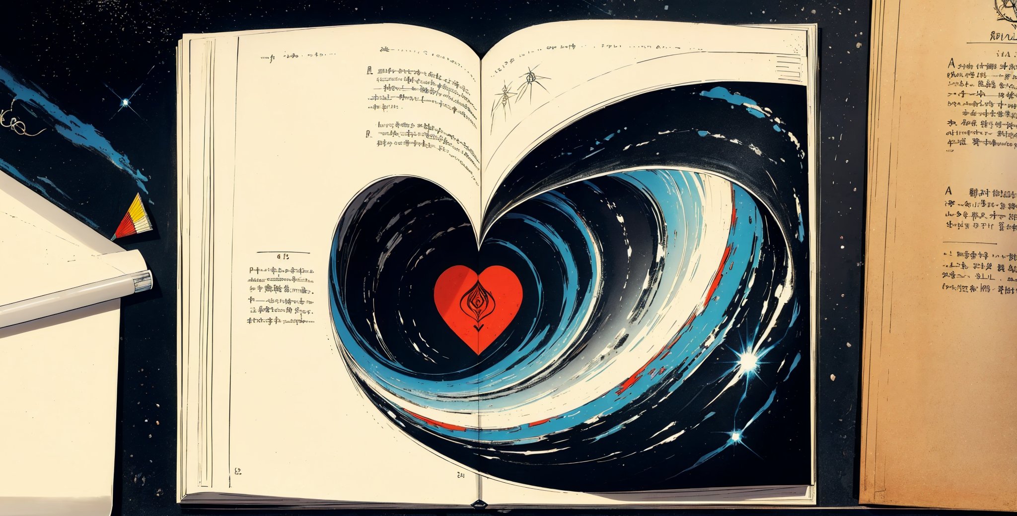 Codex Seraphinianus,  with writing,  aged vintage paper by Sadal on Tensor.Art