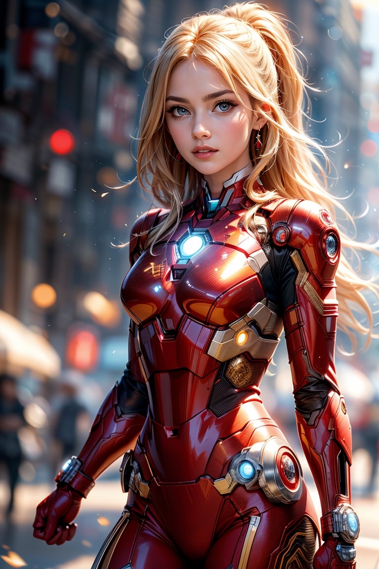 1girl, Gwyneth Paltrow as Ironman (from marvel studios), red Ironman suit (holding your helmet), smile, look at viewer, (masterpiece, best quality, detailed cloth texture, beautiful detailed face, intricate details, ultra detailed), blonde hair, dynamic pose, (random angles), (Best quality, A high resolution, Photorealistic, primitive, buildings destroyed, abstract background, (8K,Masterpiece, ),Best quality, Masterpiec8K.hdr. High ribs:1.2, filmgrain, Blur bokeh:1.2, Lens flare, (vivd colour:1.2), (Delicate),
,1 girl