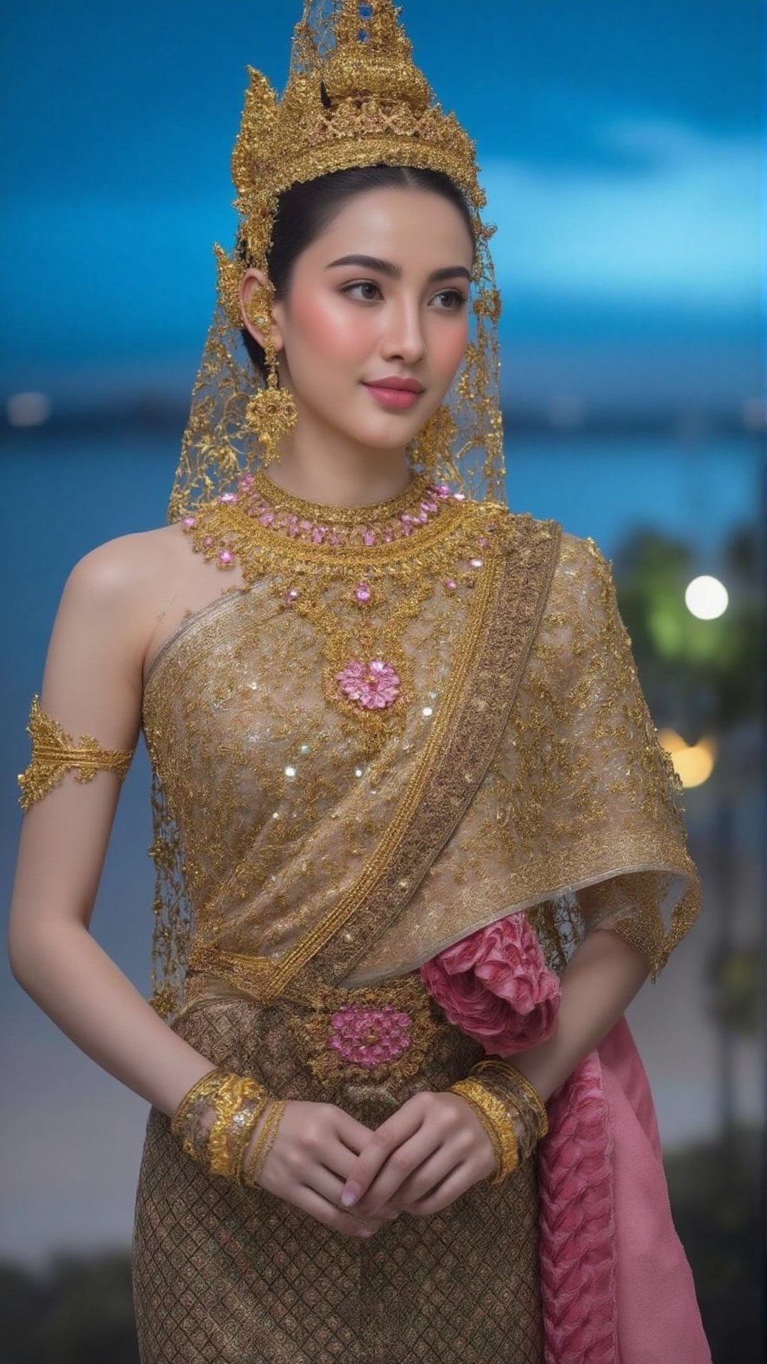 )),  A stunning 24-year-old Thai woman with beauty like a movie star,  fair rosy skin by ฺBhongsPSNA on Tensor.Art