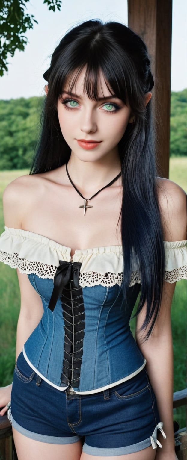 One girl,  Off the shoulder,  light green eyes by ᕲᗩᖇᓰᗩ ♥ ᐺᘿᖇSᘿ on Tensor.Art