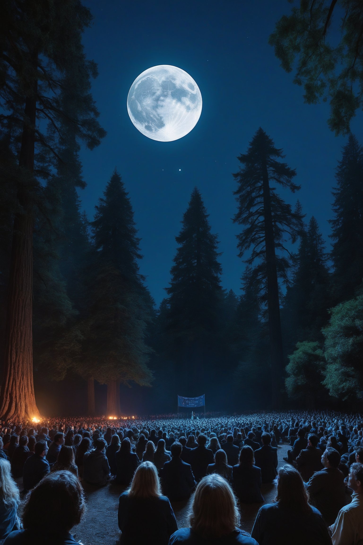bohemian grove,  night,  full moon by ᕲᗩᖇᓰᗩ ♥ ᐺᘿᖇSᘿ on Tensor.Art