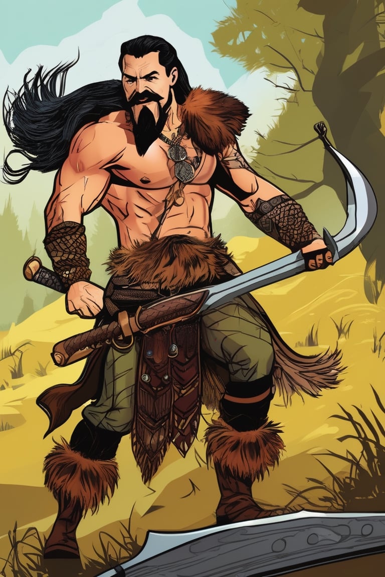 Kraven the Hunter in the style of Vikings 