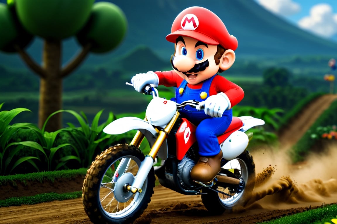 Mario on a dirt bike