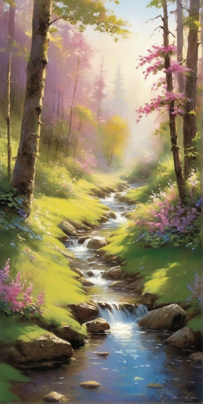 A narrow,  meandering trail snakes through the dense wilderness,  its path obscured by vibrant foliage and towering trees....