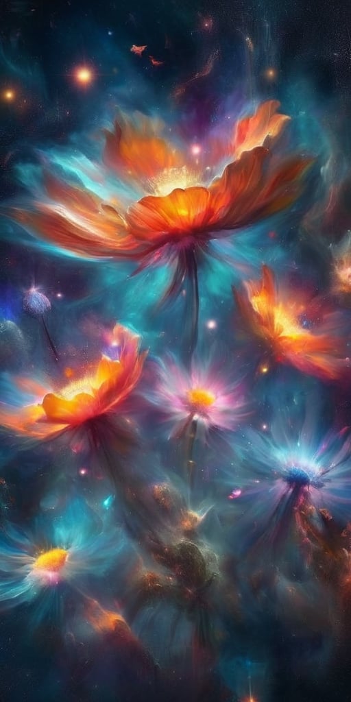 cosmic flowers in space