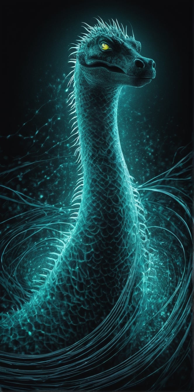 (((diffuse dynamic colors))),  (((ultra detailed illustration of a diffuse hallucinatory Loch Ness Monster))),  (((complex...
