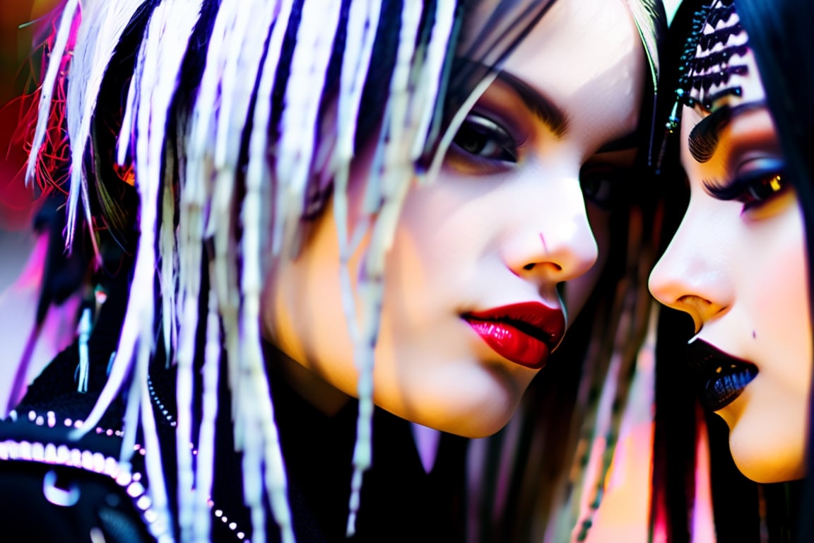 Two gorgeous goth girls,  2_girls,  lesbians by Scarlet Le Bon on Tensor.Art