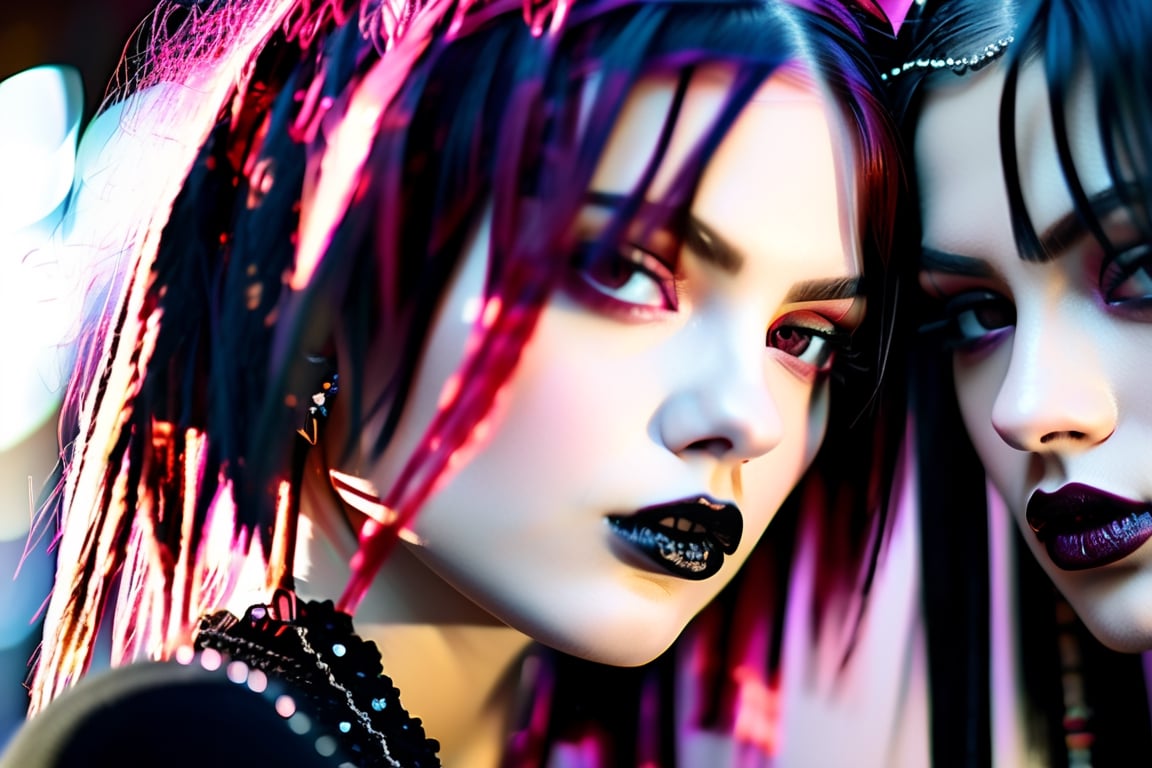 Gorgeous goth girls,  2_girls,  lesbians by Scarlet Le Bon on Tensor.Art