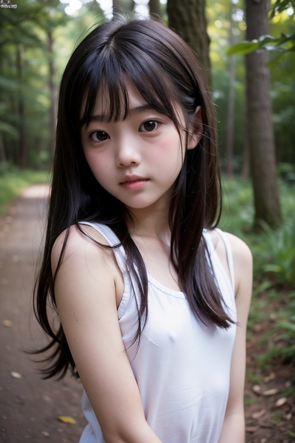 (((deep in the woods))),  (looking at the audience),  (((Only the face enters the camera))) by user_676977723335446407 on...