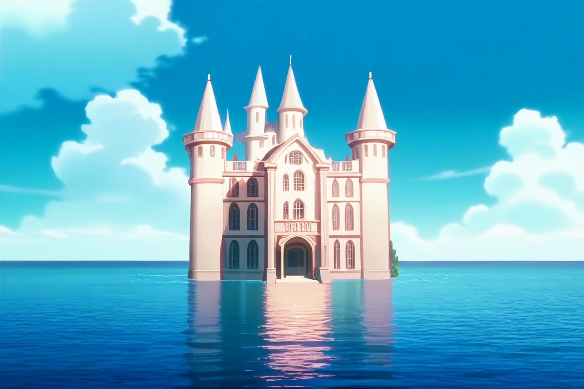 (score_9,score_8_up,score_7_up), anime screencap, oshi_no_ko_style, castle, architecture, water