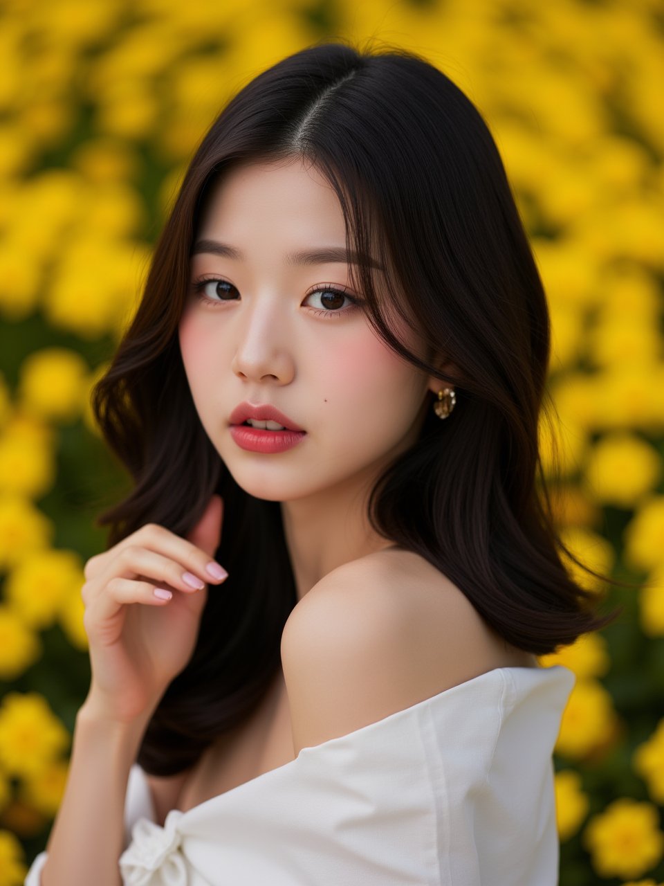 photorealistic,  portrait of hubggirl,  A young woman with dark hair and striking eyes by Rolo_hu on Tensor.Art