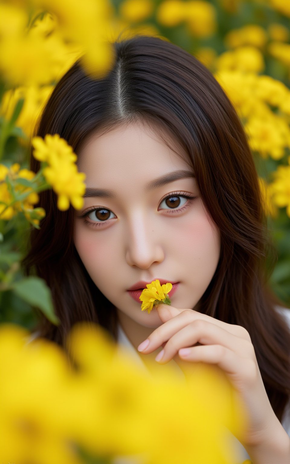 photorealistic,  portrait of hubggirl,  A young woman with dark hair and striking eyes by Rolo_hu on Tensor.Art
