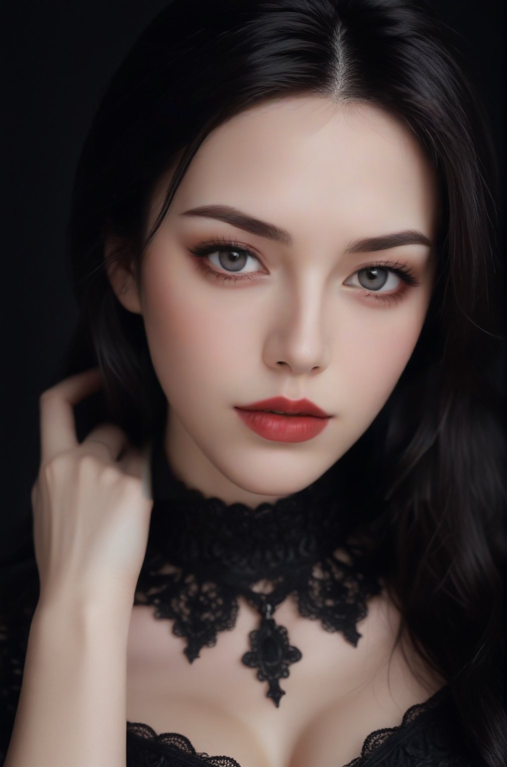 photorealistic,  portrait of hubggirl,  Close portrait of a gorgeous gothic girl by Rolo_hu on Tensor.Art