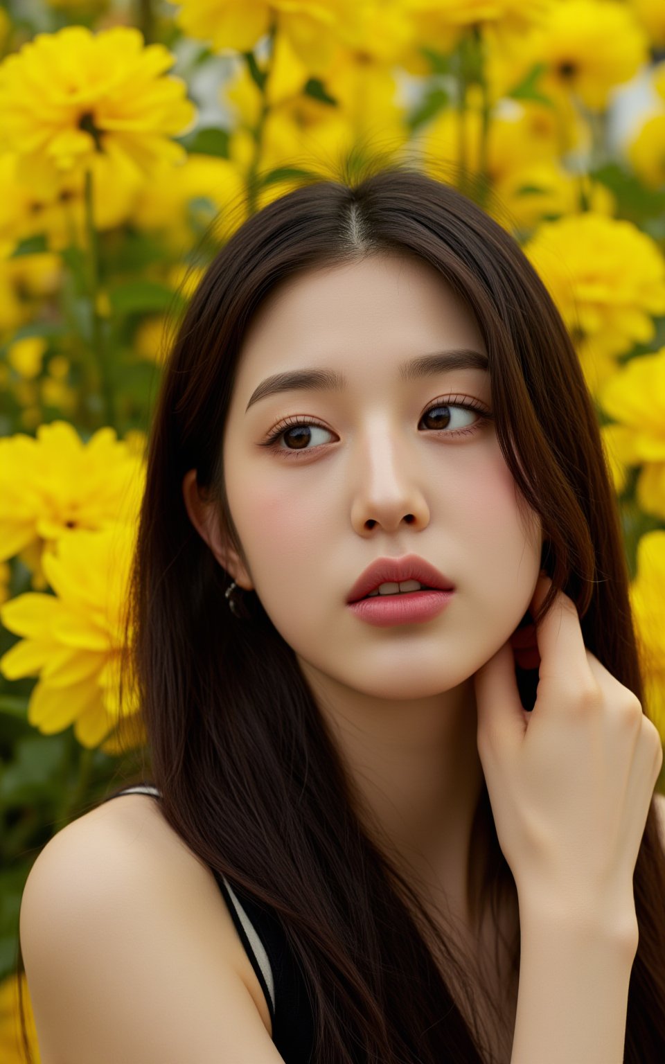 photorealistic,  portrait of hubggirl,  A young woman with dark hair and striking eyes by Rolo_hu on Tensor.Art