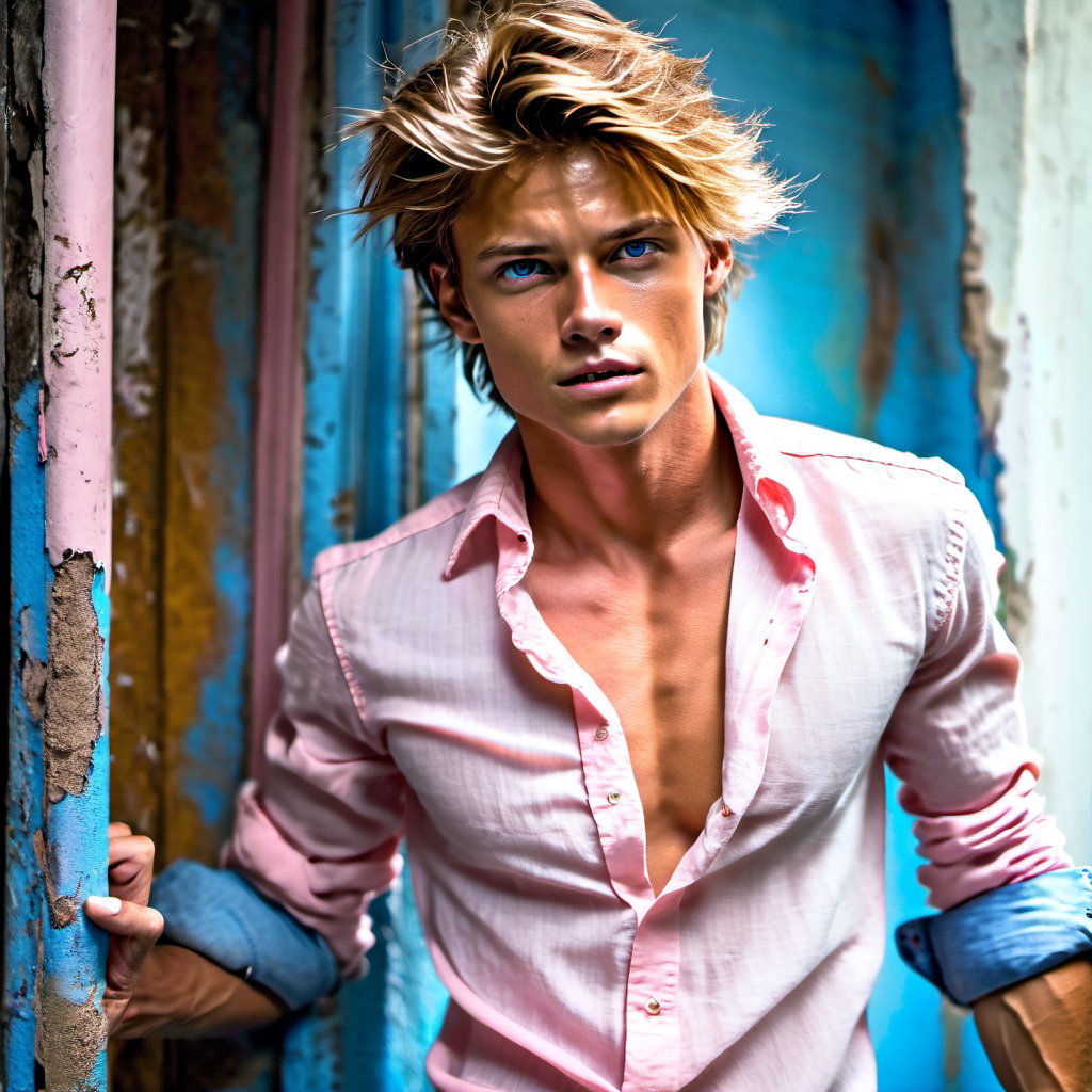 photo shooting,  messy hair,  guy by Creazythek on Tensor.Art