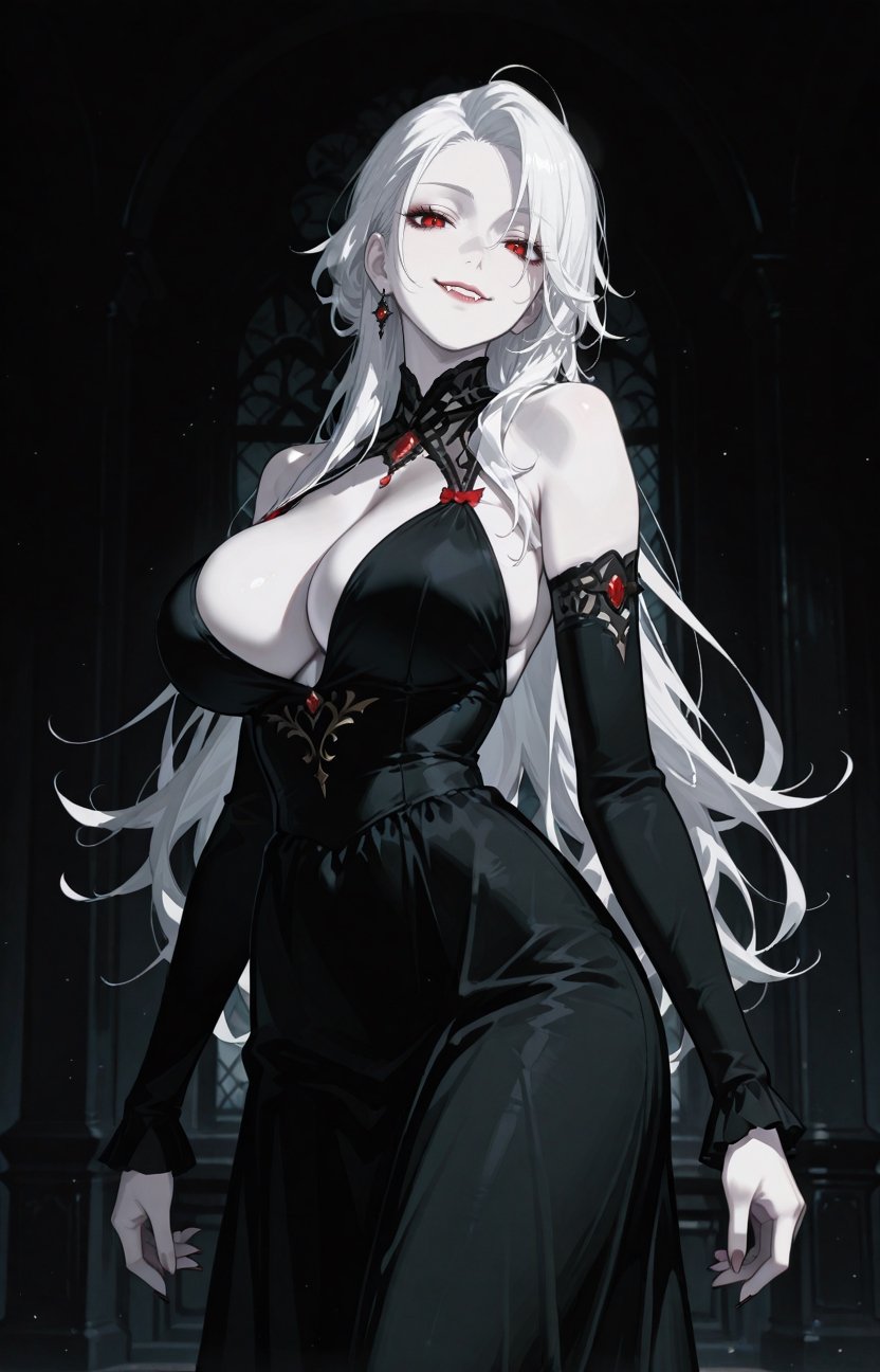 1girl,  white hair,  black dress by EastBlaze on Tensor.Art