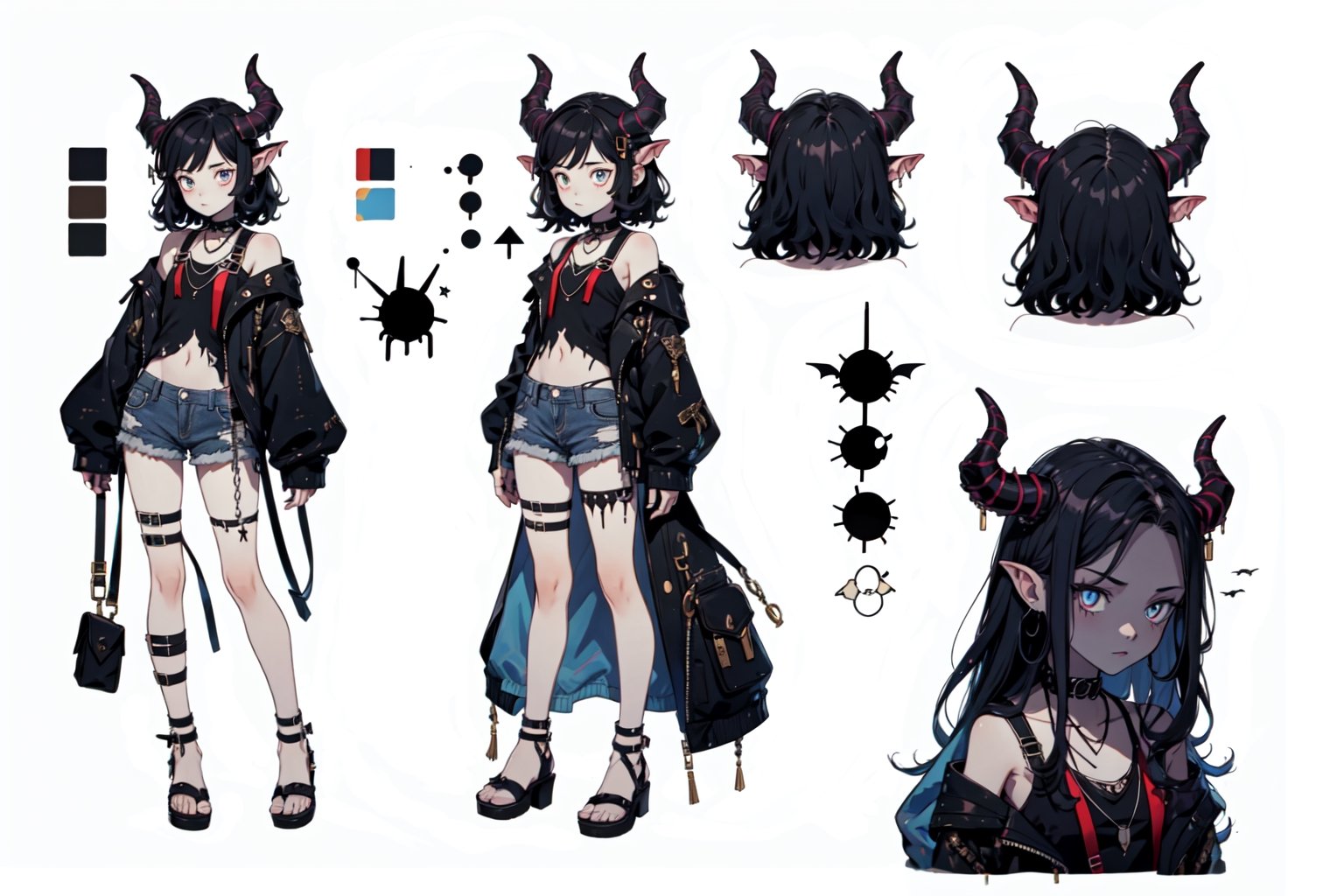 Young succubus woman,  short black hair,  blue pupils by BluePixxel on Tensor.Art