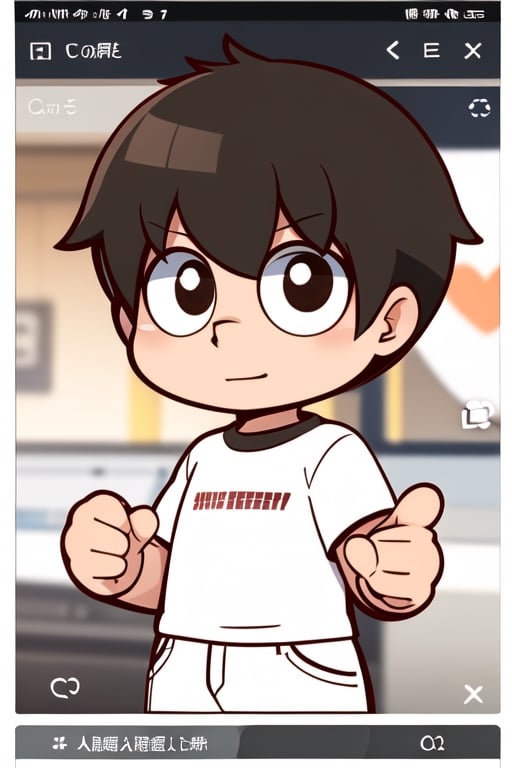 chibi, male, short hair