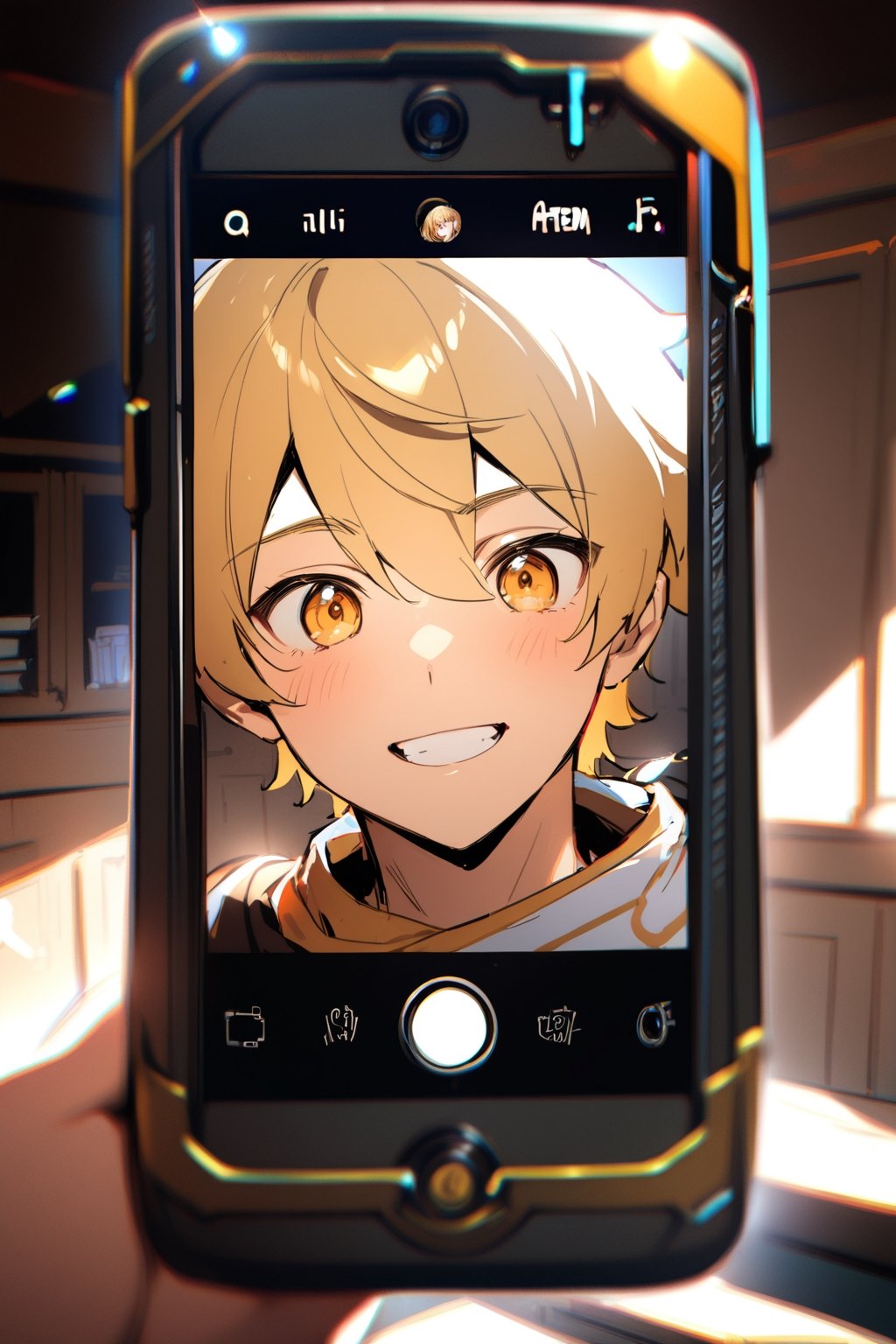 1Boy,  Looking at the selfie camera, aether 