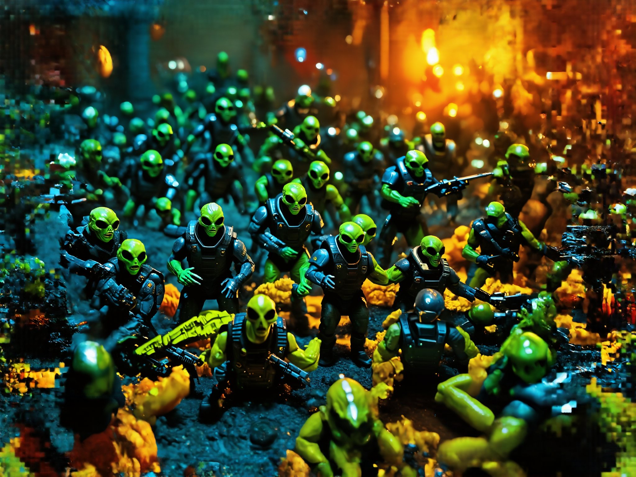 a group of futuristic human space soldiers fighting against a onslaught of crazy alien invaders,  it is a vivid intense ep...