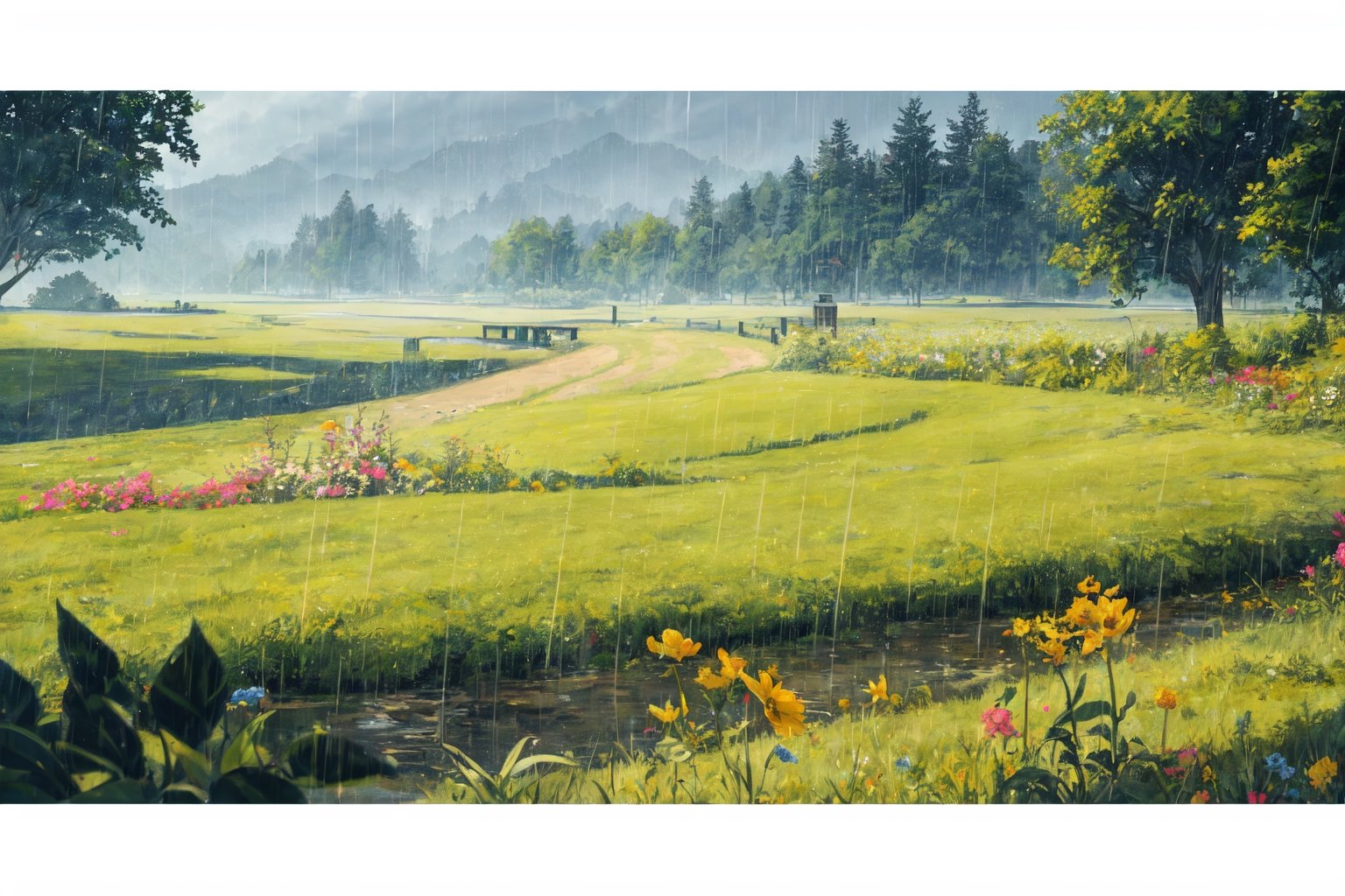 rainy weather,  [grass field::19],  masterpiece by userlovesquality on Tensor.Art