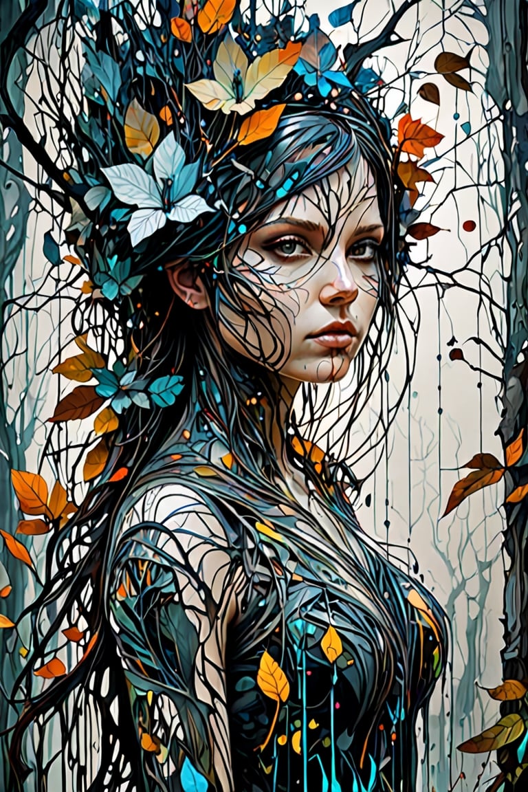 mysterious silhouette forest woman, by Minjae Lee, Carne Griffiths, Emily Kell, Geoffroy Thoorens, Aaron Horkey, Jordan Grimmer, Greg Rutkowski, amazing depth, masterwork, surreal, geometric patterns, intricately detailed, bokeh, perfect balanced, deep fine borders, artistic photorealism , smooth, great masterwork by head of prompt engineering 