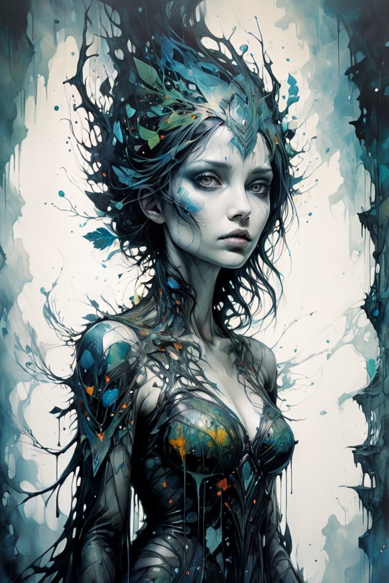 mysterious silhouette forest woman, by Minjae Lee, Carne Griffiths, Emily Kell, Geoffroy Thoorens, Aaron Horkey, Jordan Grimmer, Greg Rutkowski, amazing depth, masterwork, surreal, geometric patterns, intricately detailed, bokeh, perfect balanced, deep fine borders, artistic photorealism , smooth, great masterwork by head of prompt engineering 