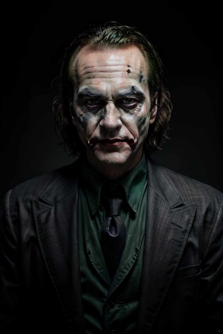 [joker from batman] ,  creased crinkled wrinkled,  in the style of dramatic lighting effects by user_683074167419067145 on...