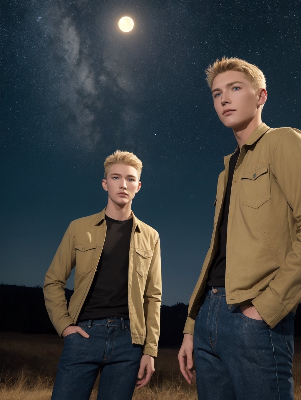 Identical twins,  trees,  river by ZedrikVonKatmahl on Tensor.Art