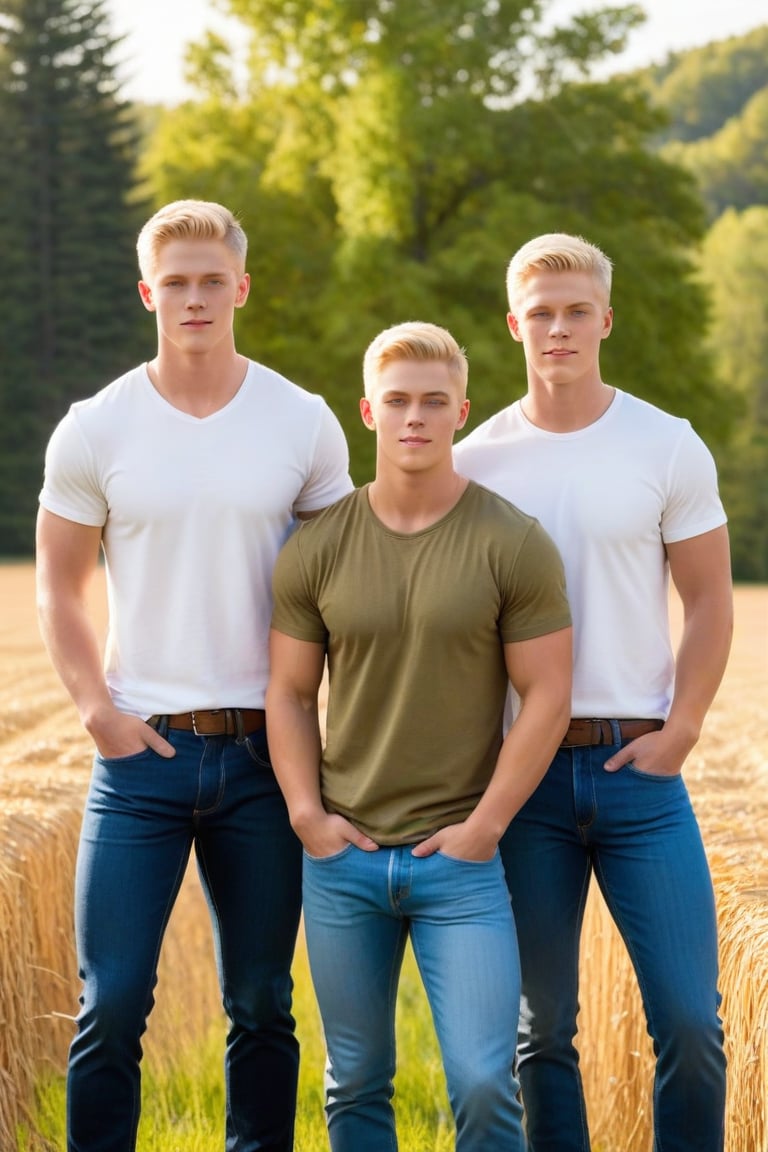 Three identical males,  identical size,  young by ZedrikVonKatmahl on Tensor.Art
