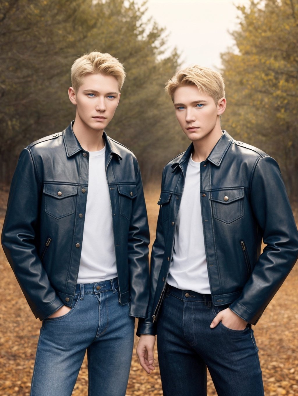 Identical twins,  trees,  river by ZedrikVonKatmahl on Tensor.Art