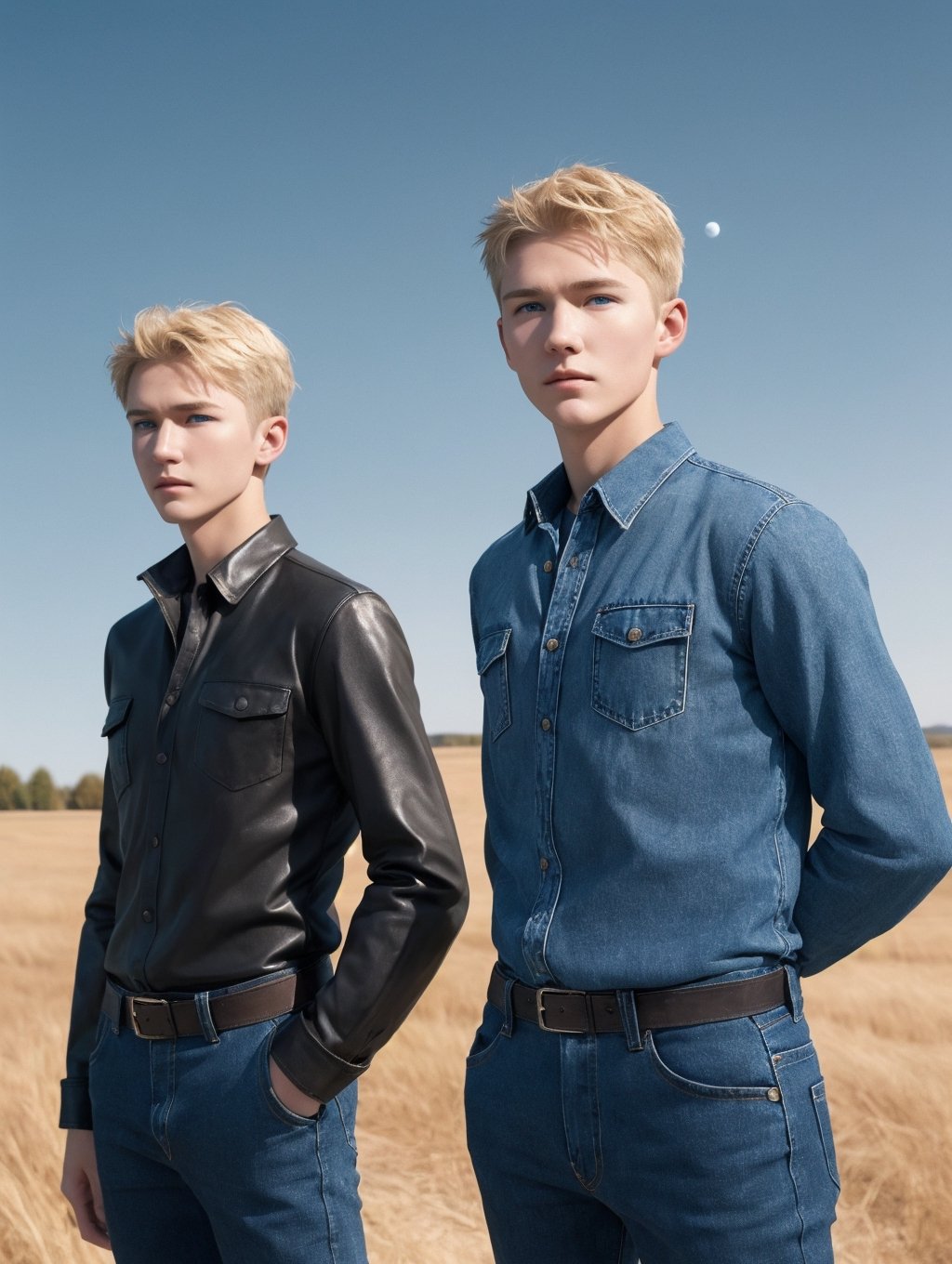 Identical twins,  rural,  trees by ZedrikVonKatmahl on Tensor.Art