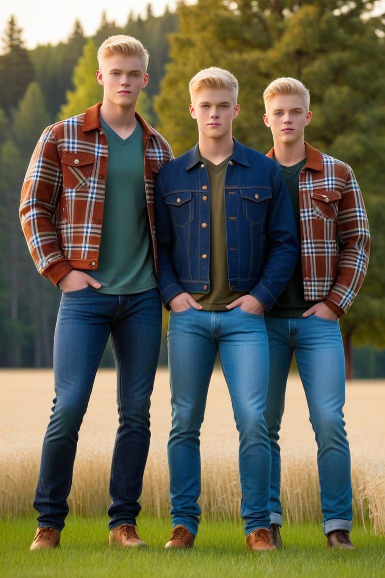 Three identical clones,  young,  Logan Shroyer by ZedrikVonKatmahl on Tensor.Art