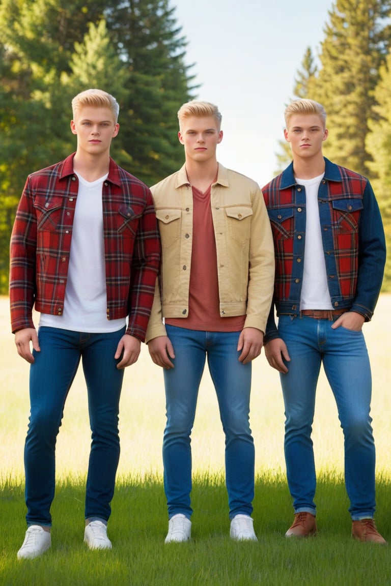 Three identical clones,  same height,  Logan Shroyer by ZedrikVonKatmahl on Tensor.Art
