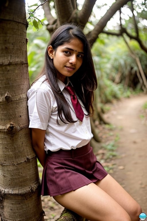 18 year old,  cute indian school girl,  in jungle by Alexander Panicker  on Tensor.Art