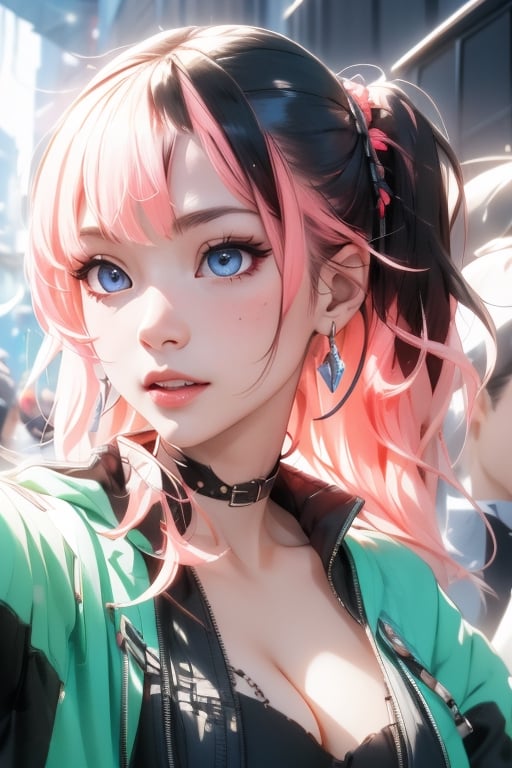 Girl, close-up, elegant, thoughtful, cyberpunk, gothic,Detailedface,scandal mami,1 girl